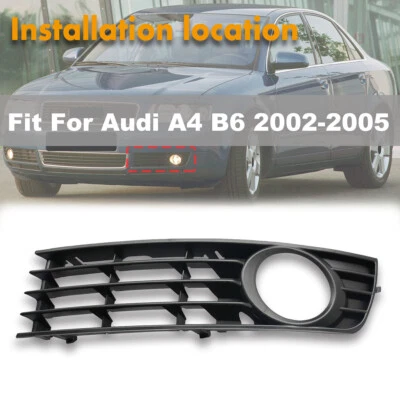 Grelha moldura tampa farol de neblina dianteiro esquerdo para Audi A4 B6 2002 2003 2004 2005 - Imagem 1 de 4