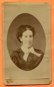 CDV Lambertville, NJ, Portrait of a Young Woman, by Kroneberger & Co., 1870s - Picture 1 of 3