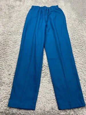 Vtg Jantzen Pants Women 10 Teal Pull On High Rise Stretch Trousers Made In USA - Image 1 of 4