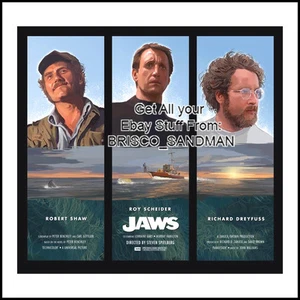 Fridge Fun Refrigerator Magnet JAWS MOVIE COLOR ART V: A "BRODY QUINT HOOPER" - Picture 1 of 7