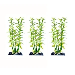 Paquete de 3 plantas de acuario Penn Plax verde tanque de plástico artificial pequeño - Imagen 1 de 1