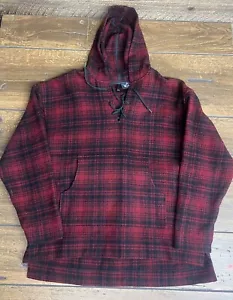 Vintage USA Woman's Medium Woolrich Mackinaw Wool Hooded Pullover - Picture 1 of 8