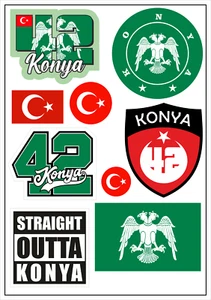 Konya Türkiye Pegatina Tarjeta Pegatina Arco Ciudad Coche Bandera Bandera - Imagen 1 de 4