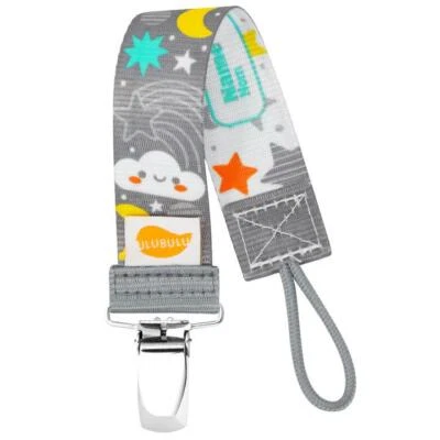 Moon and Stars Pacifier Clip- Ulubulu Binky Clip works with all pacifiers - Image 1 of 2