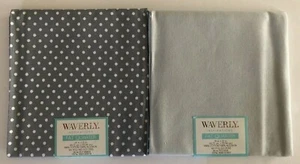 Fat Quarter Set of 2 Gray Polka Dot & Gray Fabric 18 x 21 Inches - Picture 1 of 4