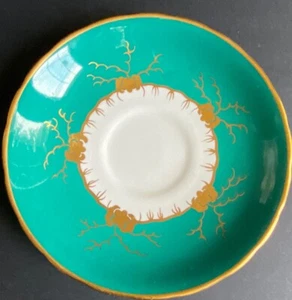 Royal Chelsea bone china saucer only Green Band With Gold Gild - Picture 1 of 3