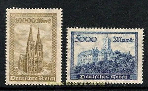 EBS Germany 1923 - Wartburg Castle and Cologne Cathedral - Michel 261-262 MNH** - Picture 1 of 3