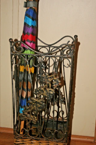 Antique Umbrella Stand Made From Steel & Wicker, Very strong Cover