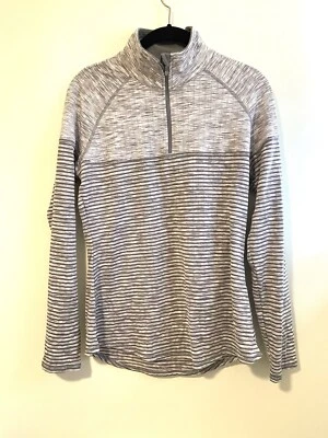 AVIA 1/4 CREMALLERA JERSEY TOP TALLA M 8-10 MUJER GRIS RAYAS MANGA LARGA Top Foto 1 de 4