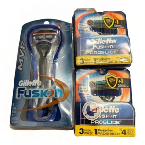 8 Gillette FUSION (3)Proglide (1)Proshield Razor Blade Cartridges+Manual Handle - Picture 1 of 2