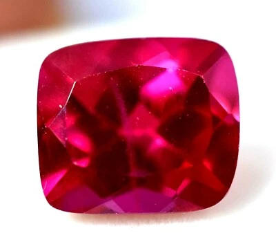 7.25 Ct Natural Pinkish Red Ruby Cushion Cut GGL Certified Treated Gemstone - Image 1 of 4