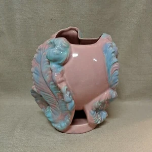 Fioriera vaso ceramica Royal Haeger rosa e blu vintage grande - Foto 1 di 8