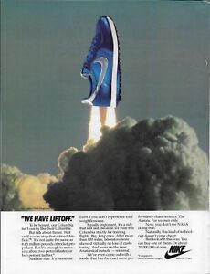 1981 Nike Columbia Space Shuttle Air-sole We Have Liftoff Photo Vintage Print Ad