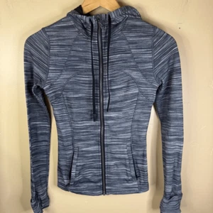 Giacca con cappuccio Lululemon Define full zip grigio bianco marmorizzato taglia 4 Activewear Yoga - Foto 1 di 7