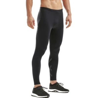 2XU Mens Aspire Compression Long Tights (Black/Silver) - Image 1 of 4