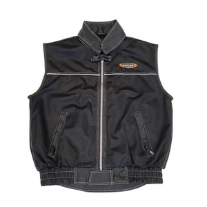 Motoair schwarze ärmellose Jacke | Vintage Motorrad Biker Ausrüstung Large Mesh - Bild 1 von 3