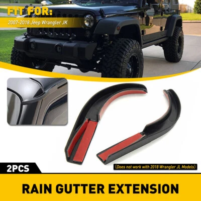 Se adapta a Jeep Wrangler 2007-2017 JK Desviador de lluvia de agua Protector Ranura Canaleta Extensión Foto 1 de 4