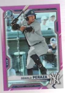 Oswald Peraza 2021 Bowman Chrome Pink Fuchsia Refractor /199 Yankees - Bild 1 von 1