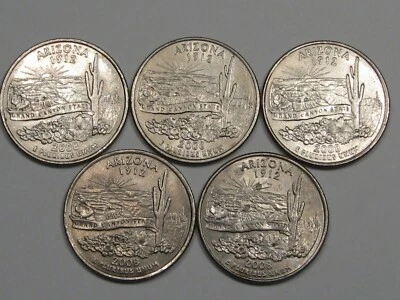 5 ERROR 2008 Arizona State Quarters. (Die Break: Cactus Chip). #37 - Image 1 of 4