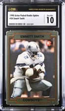 1990 Action Packed Rookie Update Emmitt Smith RC #34 CSG 10 Gem Mint Cowboys HOF