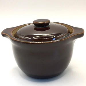 Vintage kleiner Denby braun Steinzeug Keramik Ofen zu Tisch Kasserolle Topf mit Deckel - Bild 1 von 7