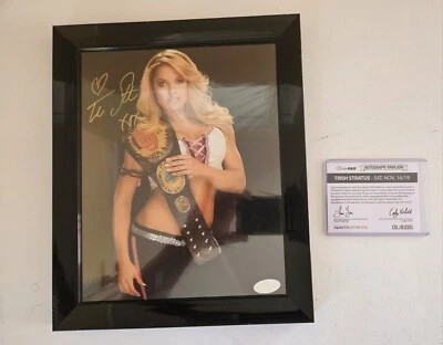 Wwe Trish Stratus Signed 8x10 Photo WWE Woman's Championship Belt Authentic COA Foto 1 de 4
