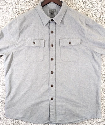 LL Bean Men's 100% Cotton Flannel Chamois Slim Fit Work Shirt Gray • XL - Image 1 of 4