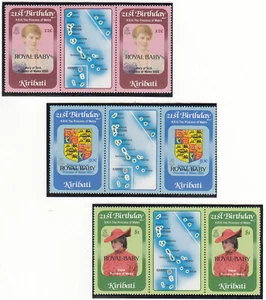 (143613) Princess Diana Birth Prince William OVERPRINT GUTTER PAIR Kiribati 1982 - Picture 1 of 1