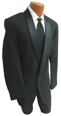 New Men's Trevi Black Tuxedo Jacket with Satin Shawl Lapels Wedding Mason 58S - Image 1 of 4