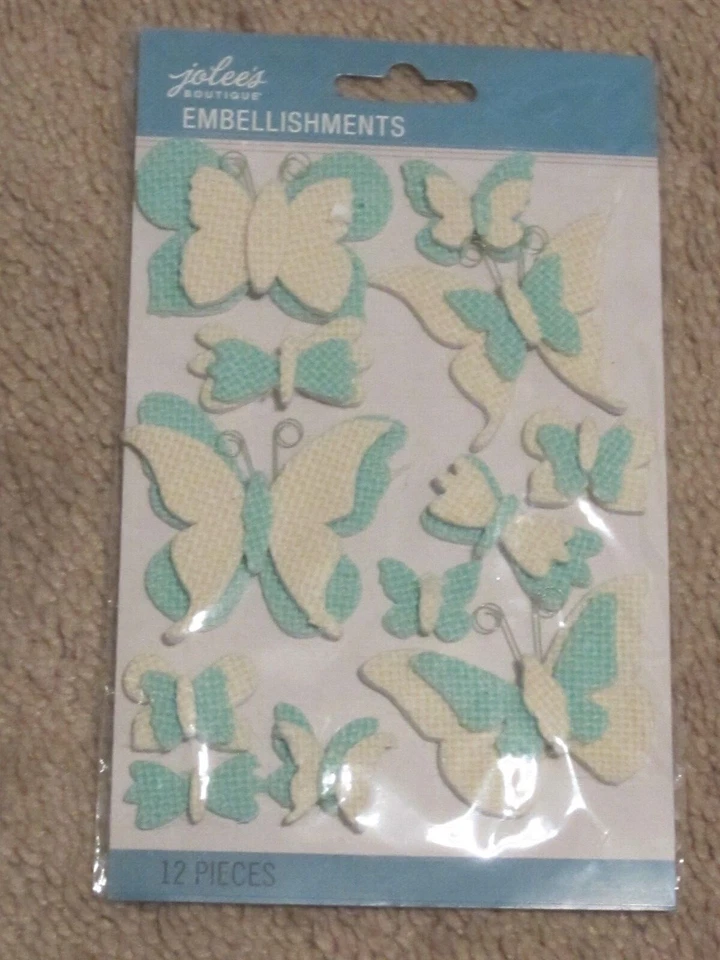 Butterflies embellishments mixed lot 6 pack - Image 1 of 1