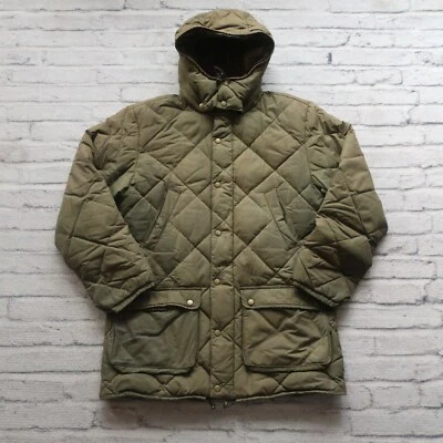 Chaqueta acolchada vintage Barbour envejecida talla M capucha verde Foto 1 de 4