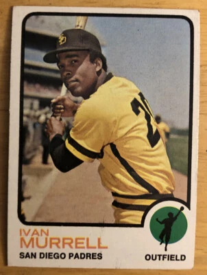 1973 Topps Ivan Murrell Card #409 Padres Outfield Low-Grade Corner Dings & O/C - Image 1 of 2