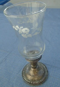 Candle Stick Holder Frank Whiting 2000N Sterling Weighted Glass Globe - Picture 1 of 10