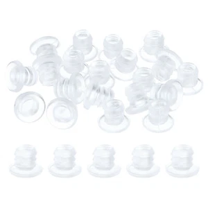 20 piezas parachoques de mesa de vidrio con vástago para orificio de 5 mm, transparentes - Imagen 1 de 6