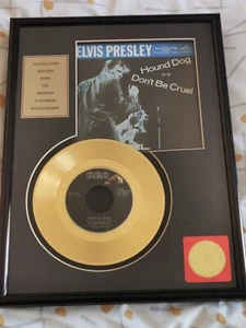 Elvis Presley Framed 24k Gold Plated Record Hound Dog Don't Be Cruel 24KT - Picture 1 of 17