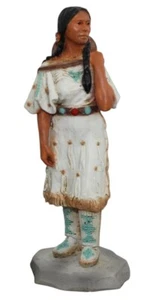 Indianerfigur Indianerfrau Squaw Sacajawea auch Vogelfrau H 14,5 cm stehend - Bild 1 von 4