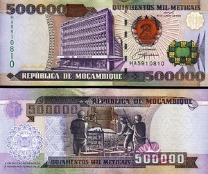 Mozambique 500000 500,000 Meticais 2003 (2004), UNC, P-142 - Picture 1 of 3