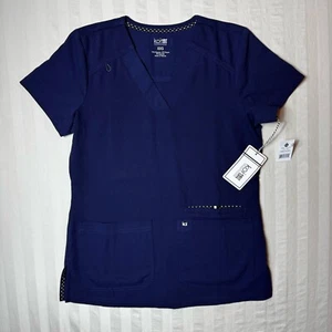 Koi Scrub Top Womens XXS Next Gen Hustle and Heart 3-Pocket Stretch Navy Blue - Picture 1 of 11