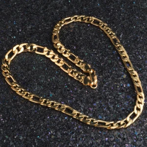 18 Karat Goldkette Schmuck vergoldet lang 60cm Edelstahl Panzer Damen Herren G10 - Bild 1 von 10