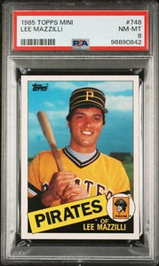 1985 TOPPS MINI # 748 LEE MAZILLI PSA 8 MAC SPOTLESS  100 MADE VERY RARE * - Picture 1 of 4