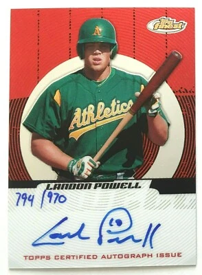 Landon Powell 2005 Topps Finest Rookie Autograph #149 /970 Oakland Athletics MLB - Image 1 of 2