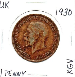 UK Great Britain 1 Penny 1930 King George V as pictured - Picture 1 of 6