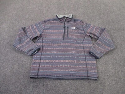 Chaqueta North Face Para Hombres M Azul Rayas Azteca Polar Exterior Senderismo Suéter Trabajo Foto 1 de 4