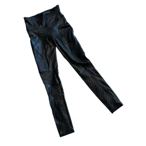 Spanx Black Moto Faux Leather Ankle Leggings Women’s Size S small - Picture 1 of 9