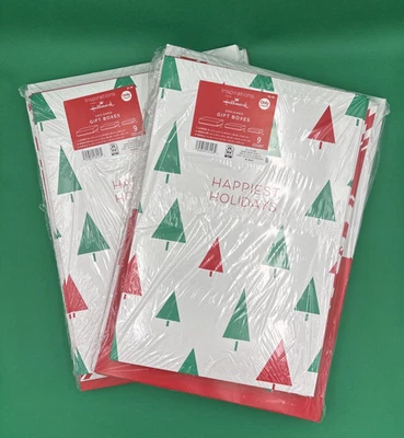 Hallmark Christmas Gift Boxes  (2) 9 Pack Patterned Shirt Clothes Boxes 3 sizes - Image 1 of 4