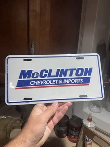 Vintage McClinton Chevrolet License Plate Parkersburg West Virginia License - Picture 1 of 4