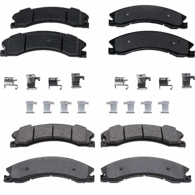 Front and Rear Semi-Metallic Brake Pad Set For 2016-2021 Nissan Titan XD - Image 1 of 4