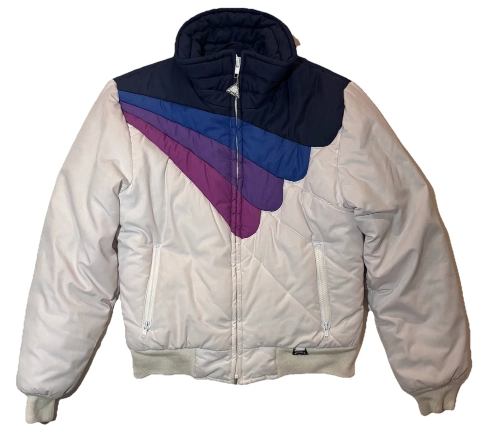 Vtg 70s 80s Snuggler Winter Ski Jacket Full Zip Fan Horizon Colorblock Womens 10 - Image 1 of 4