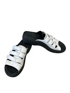 Wolky Platform Sandals Danish Nomad Womens 12-Mens 9.5 Adjustable White Leather - Picture 1 of 14