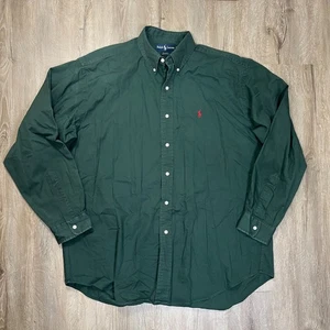 Vintage Ralph Lauren Herren Button Down Large Grün Hemd Langarm Vintage Blake - Bild 1 von 6
